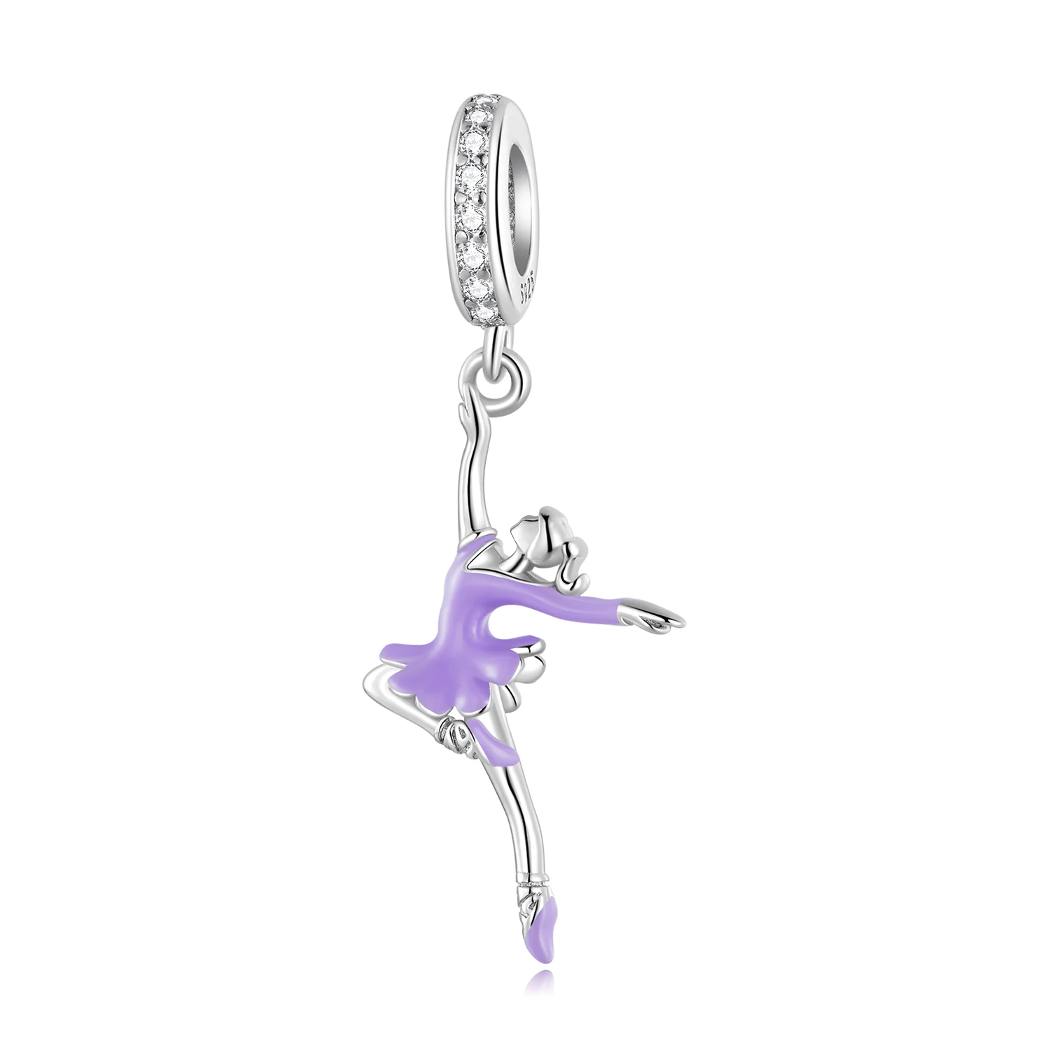 New ballerina girl hanging beads sunshine mini cartoon s925 silver beaded accessories SCC2394