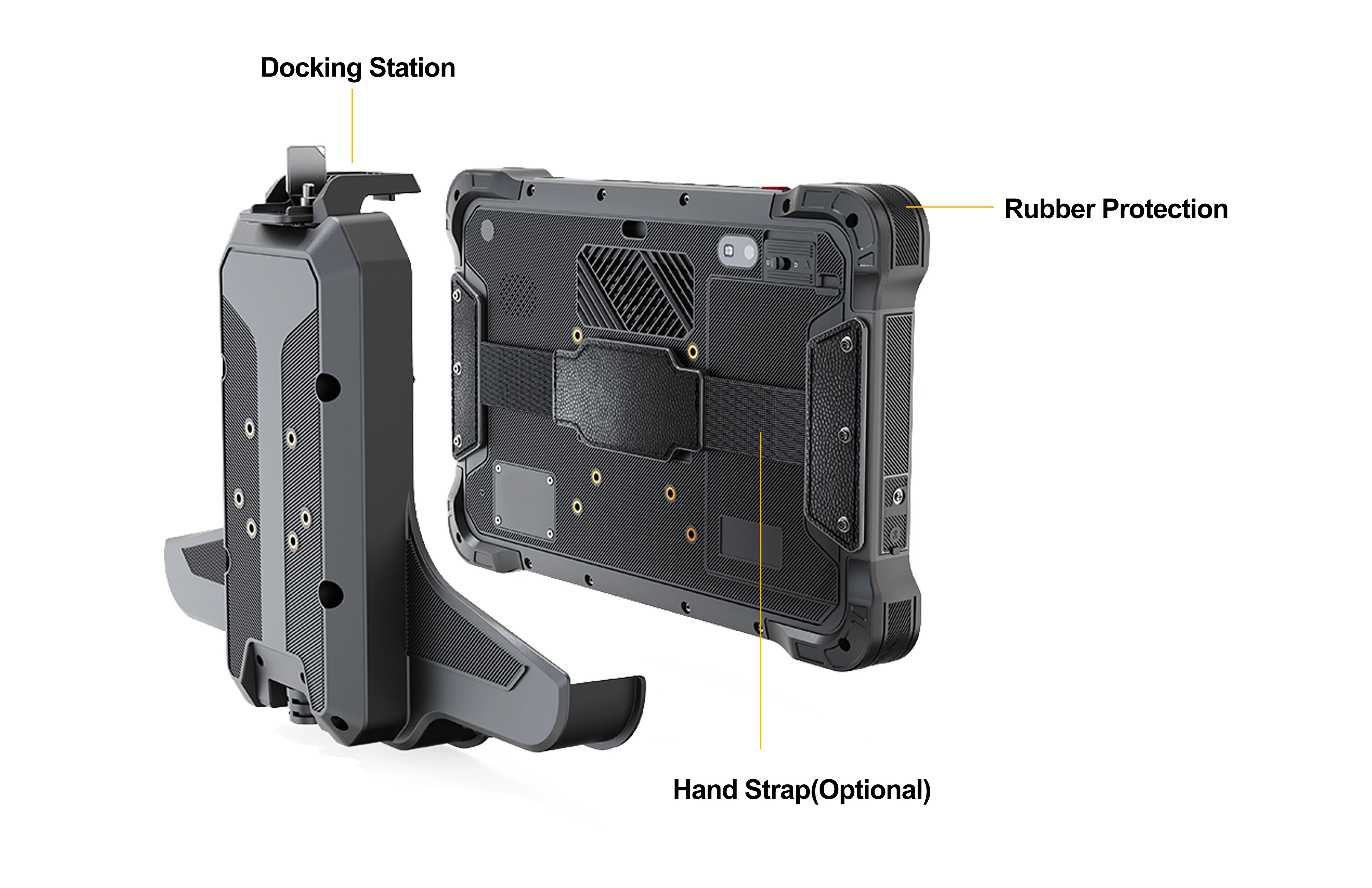 10 Inch Rugged Android Tablet with 4 Camera Inputs, IP67 Waterproof, NFC,1000nits Screen for fleet management and driving safety