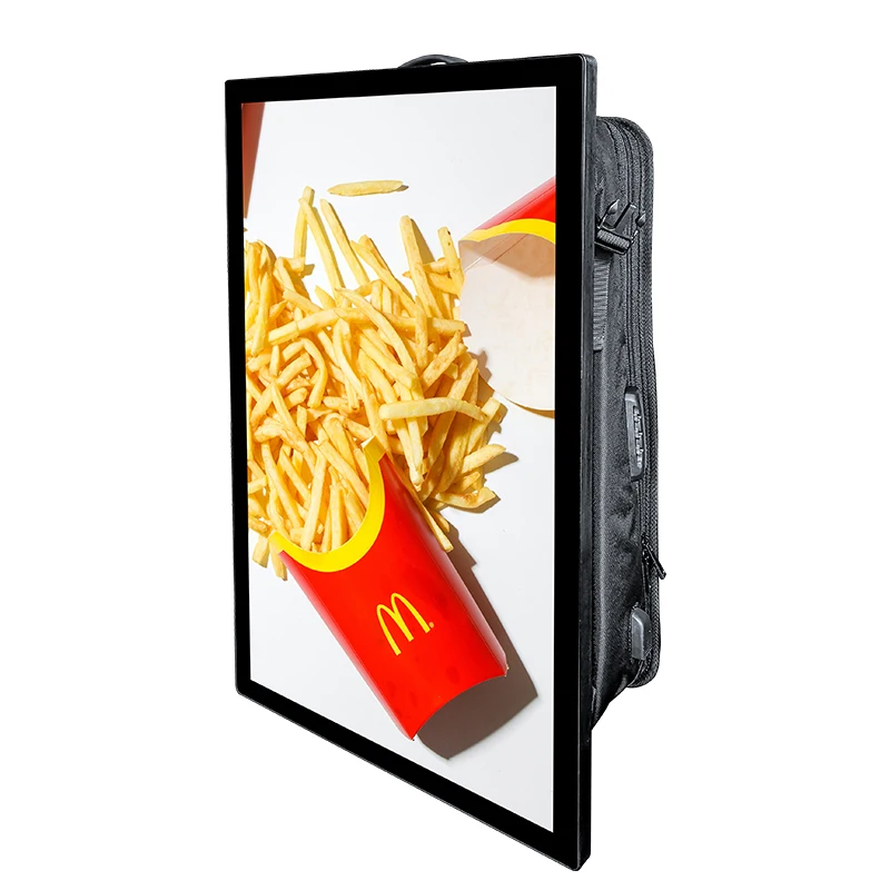 27 дюймов Гуляя наружной рекламы дисплей ЖК-экран Android Digital Signage портативный рюкзак рекламный щит