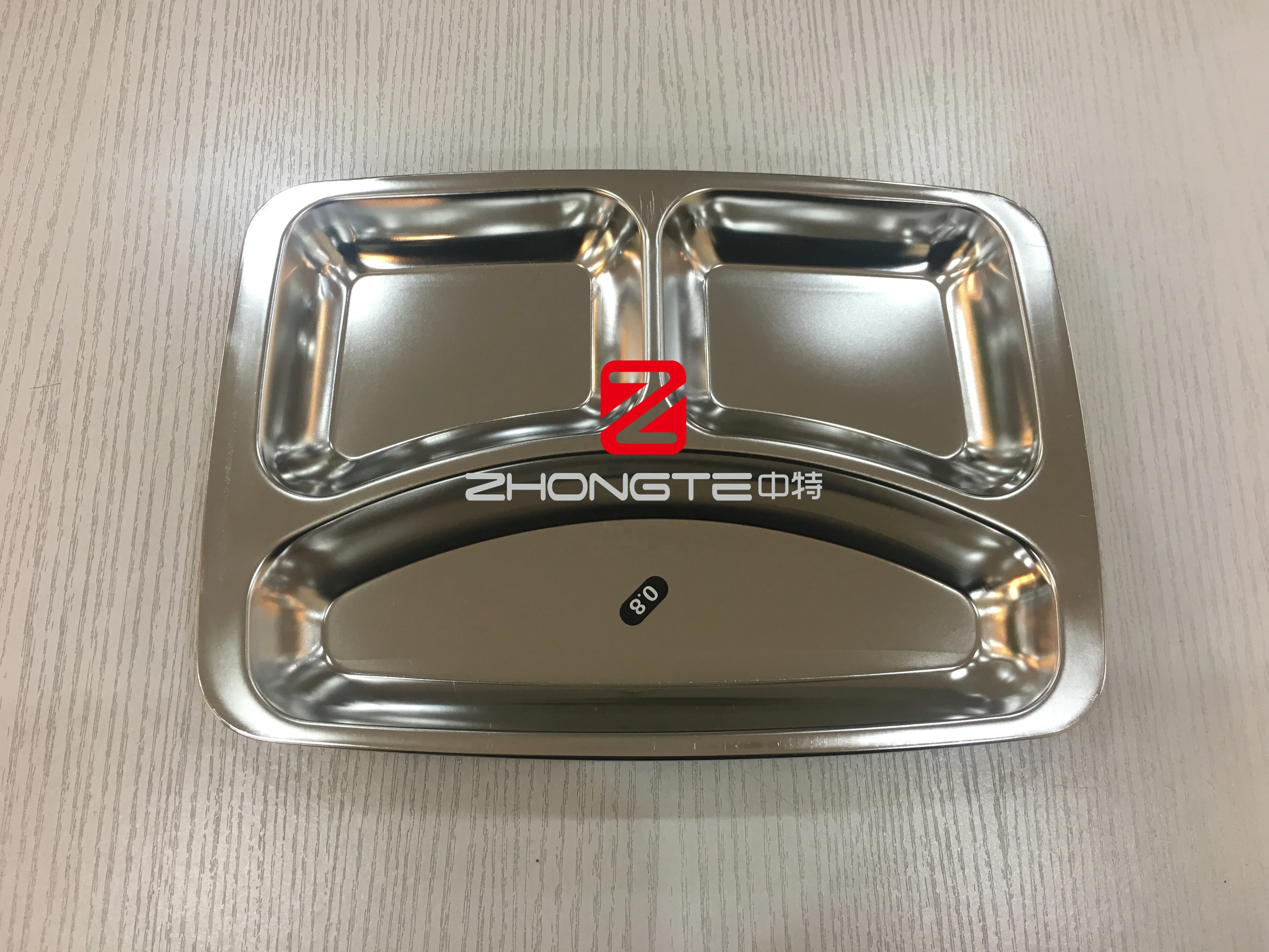 Large Fast Food Platter Stainless Steel Dinner Plates Serving Platter 6-grid Food Tray for Cafeteria