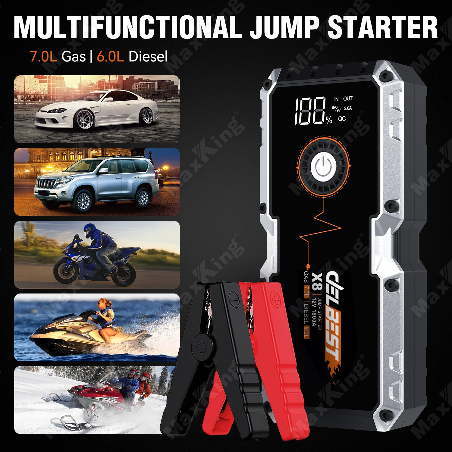 12V  Panic Buying 20800mAh 900A/1800A  emergency multi-function  portable  car jump  portable jumper starter