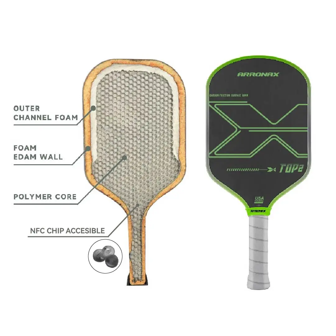 New ARRONAX NFC CHIP ACCESIBLE USAPA Approved carbon fiber Propulsion Core 14mm 16mm Pickleball Paddle