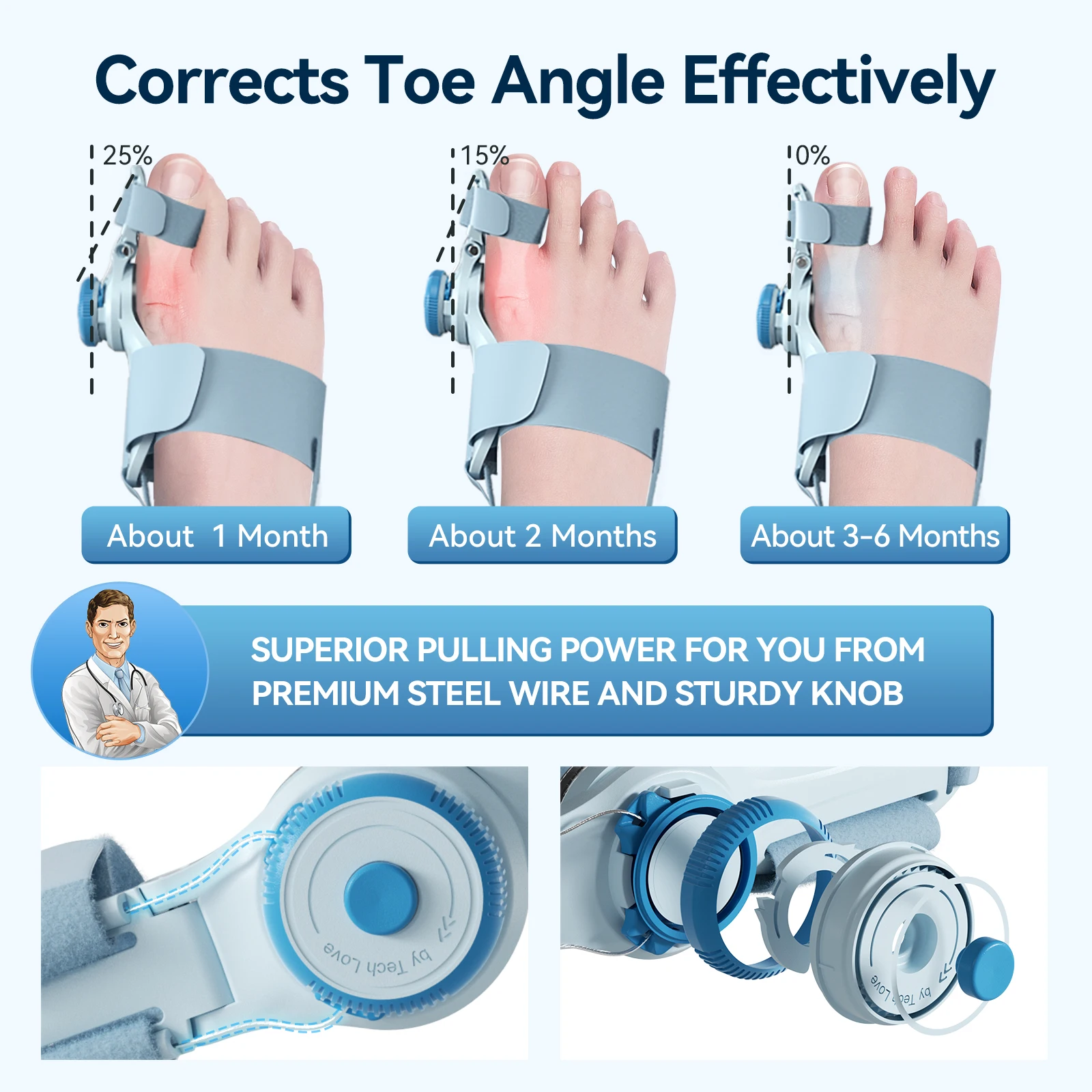 Medical Rehabilitation Physiotherapy Foot Bunion Corrector Equip Invention Adjustable Flexible Equipment Toe Separators
