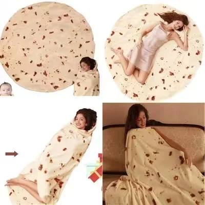 Wholesale blankets burrito tortilla round adult baby winter throws giant loaded pizza blanket 2.0 80 inches for home