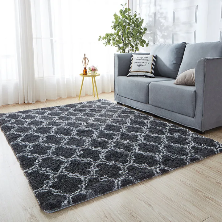 High quality living room fluffy carpet home bedroom super soft Shaggy Rug  pattern PV plush pile carpet