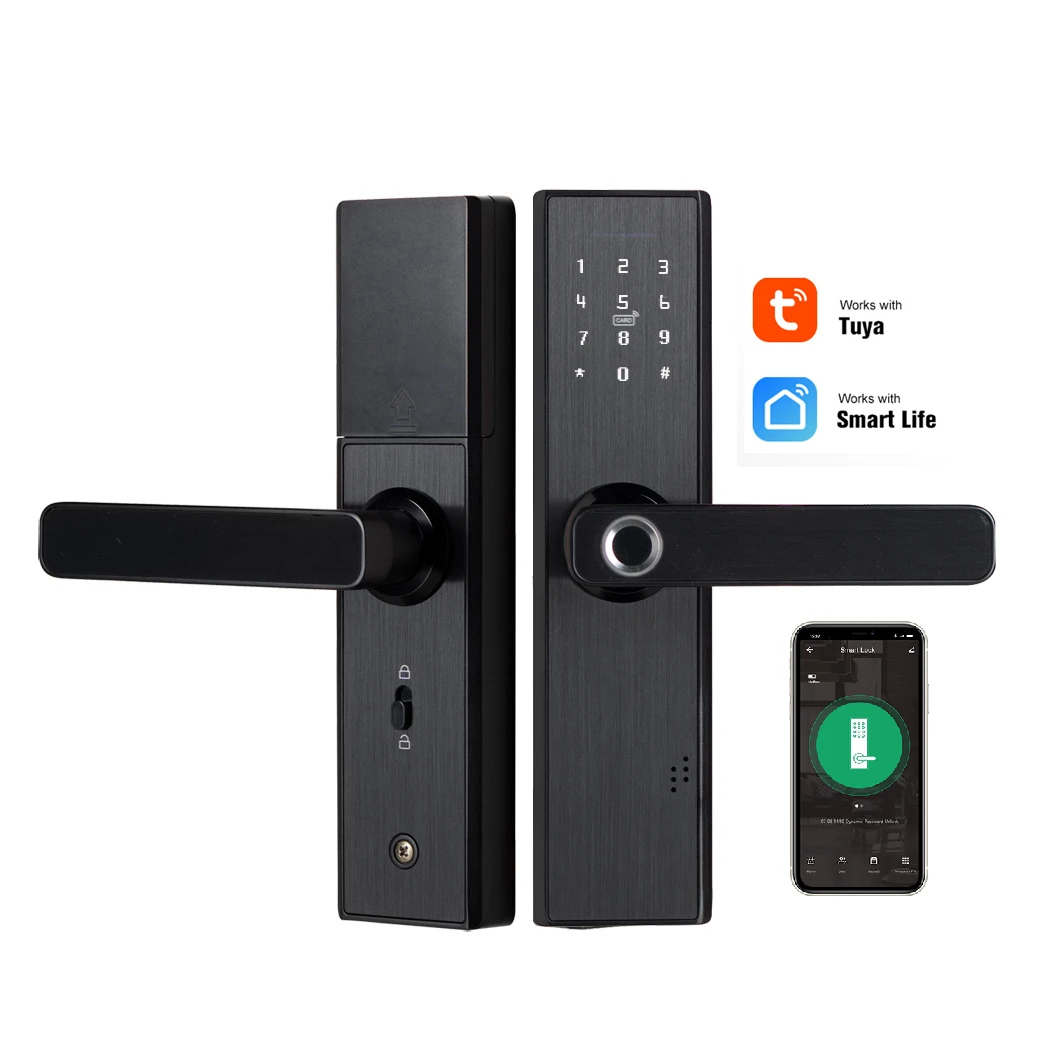YOHEEN Security Keyless Tuya APP WiFi Smart Lock, Electronic Digital Biometric Fingerprint Door Handle lock