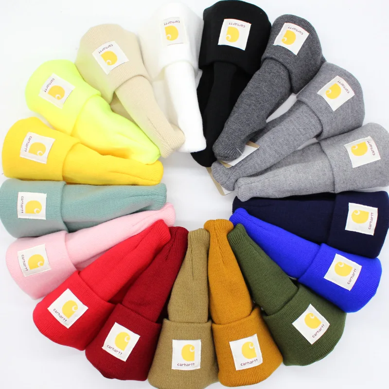 Multicolor Warm Knitted Hats Curled Cold Ski Kids Beanies Knitted Winter Hats