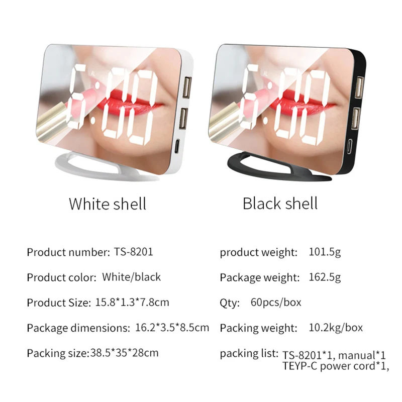 Oclock Wall For Mirror Clock Alarm Amazing Digital Office Clocks Gadgets Rotating Decorations Mount Light Custom Multi