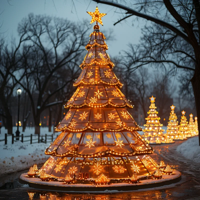 Wholesale Outdoor Waterproof LED Lighted Holiday Event Conical Christmas tree motif light