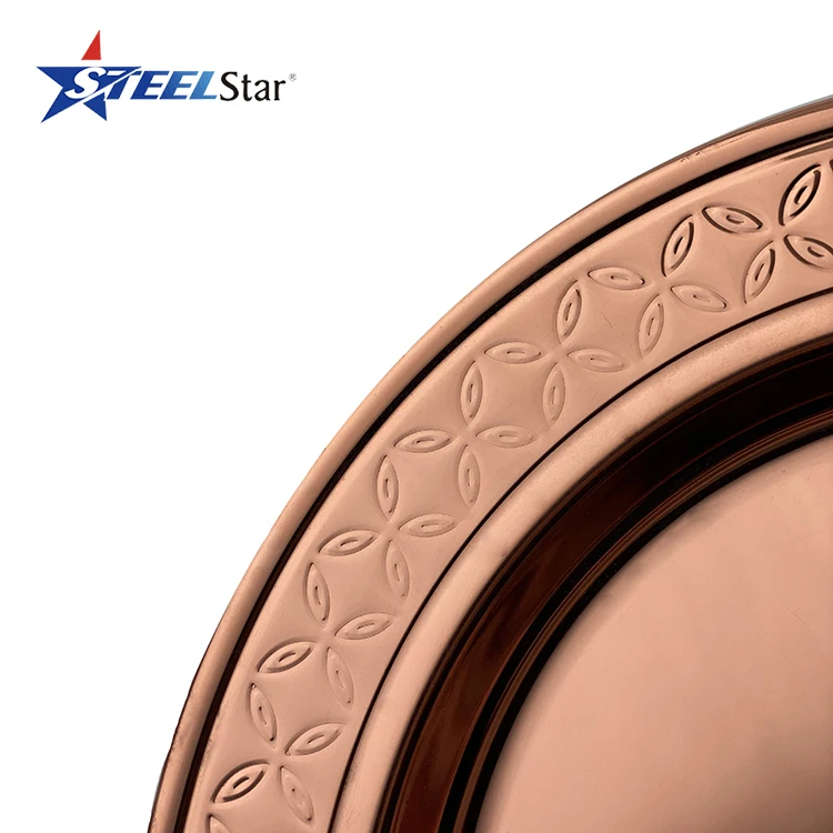 
12 inch charger plate for formal dinners stainless steel underplate with hammered round vintage service plate for wedding party 