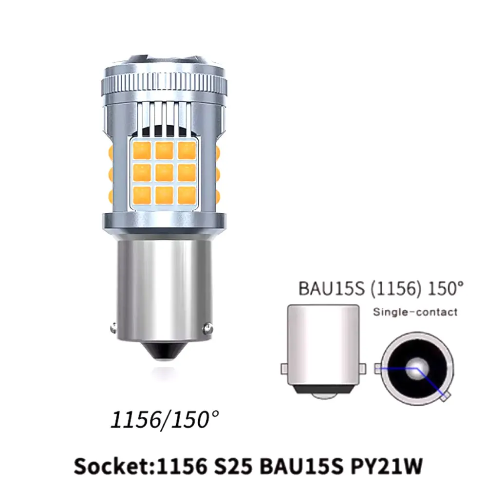 Super Bright 3030 36SMD Canbus 1156 Ba15s P21w Bau15s 1157 7440 T20 LED Bulb No Error With Fan Turn Signal Reverse Amber Light