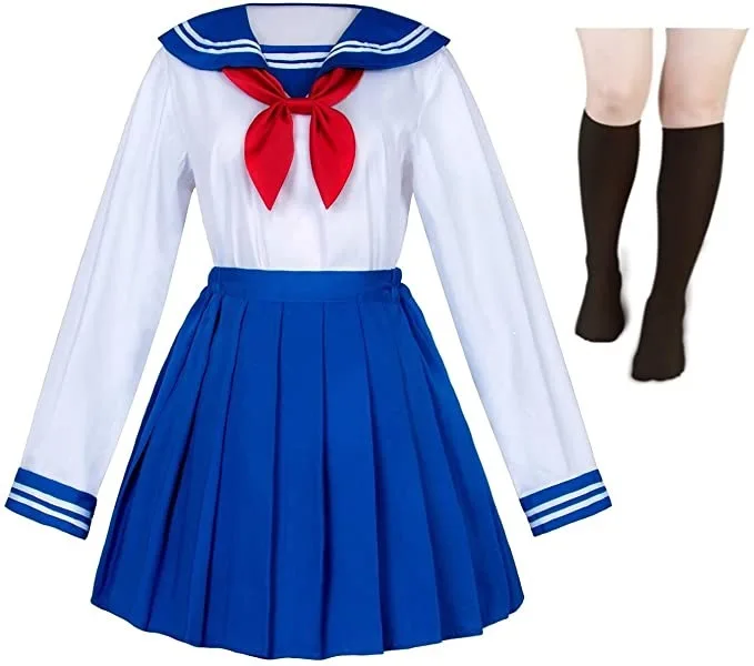 Japan School Uniform Sailor Dress Halloween Cosplay Costume Skirt Set