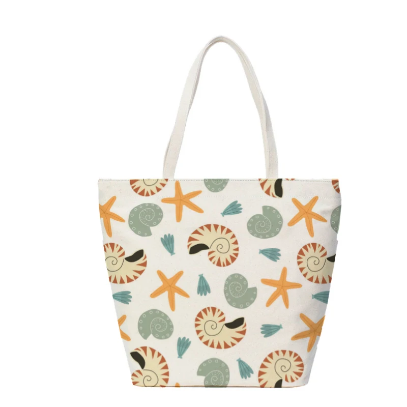 OLEI boutique cotton beach canvas shopping bag canvas bag custom logo