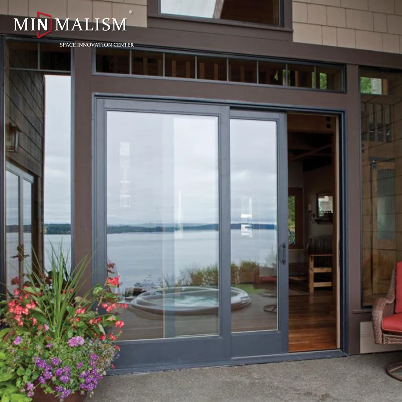 Aluminium Double Tempered Glass Sliding Doors High Quality Energy Efficient Sliding Door