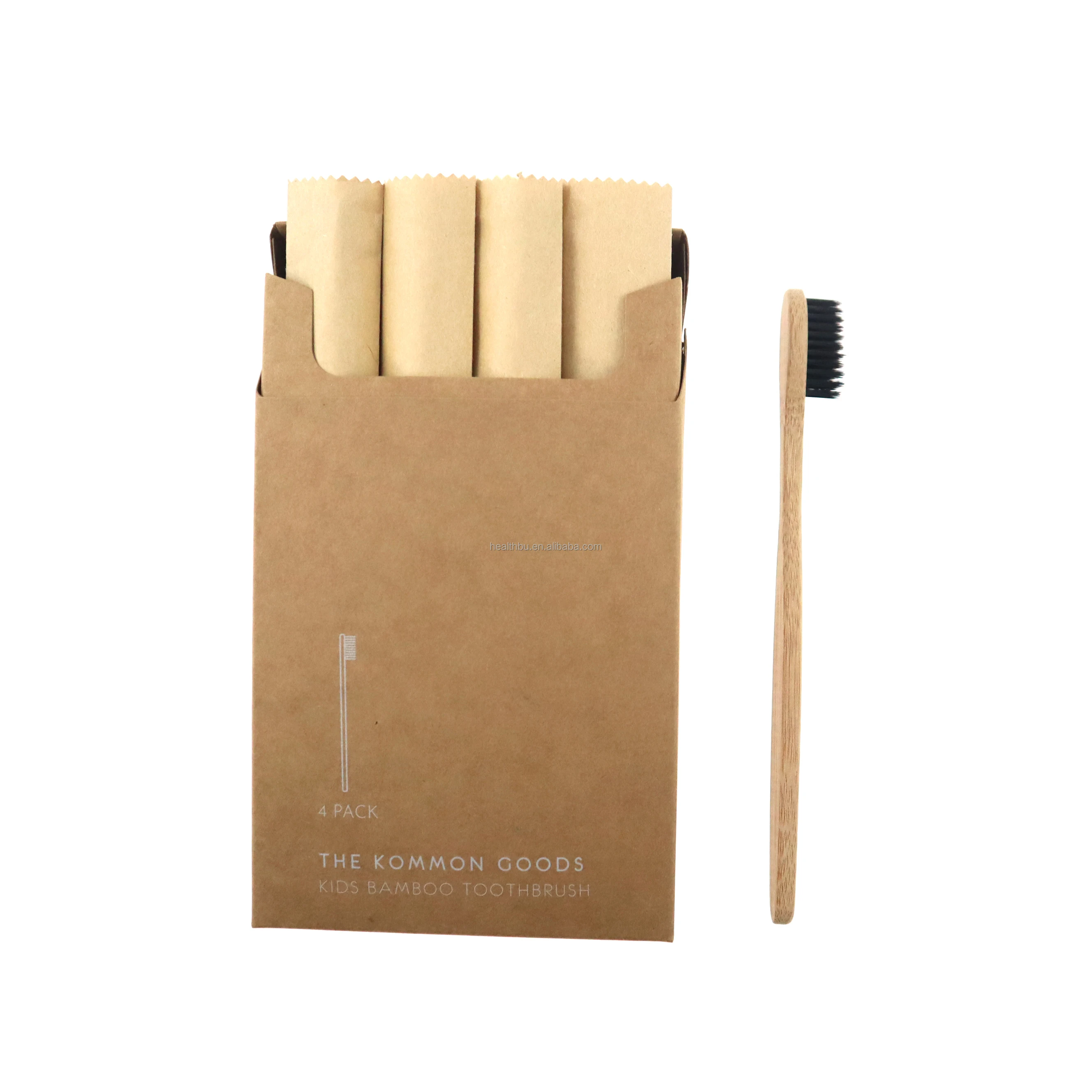 wholesale Modern Biodegradable Eco Friendly Bamboo Sustainable Toothbrush Travel Toothbrush Kit Pack of 4