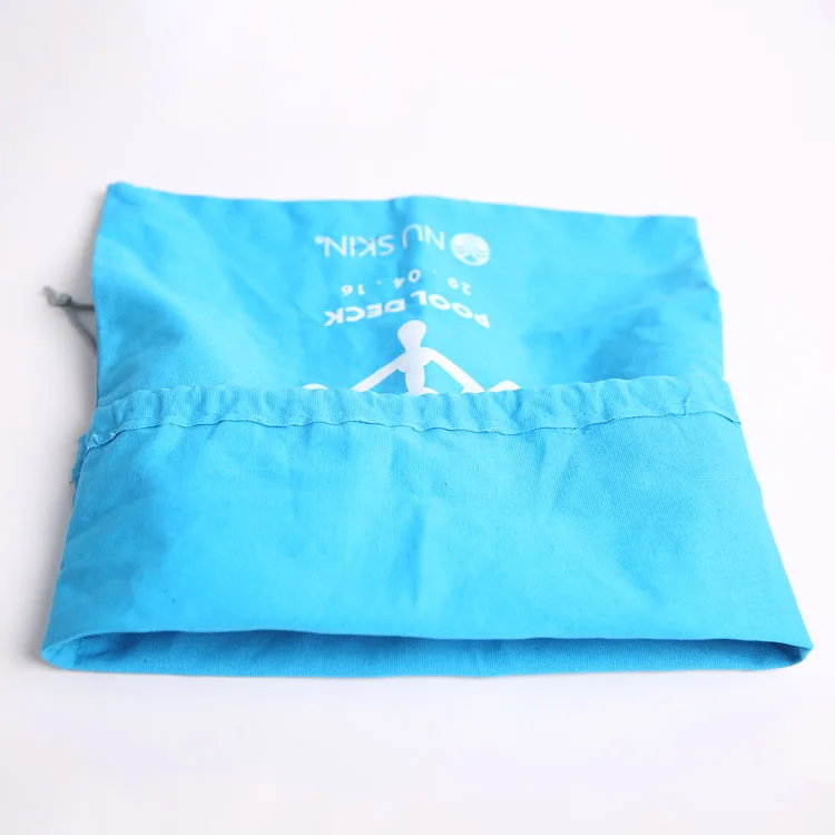 Wholesale custom logo canvas travel cosmetic drawstring bag canvas travel bag