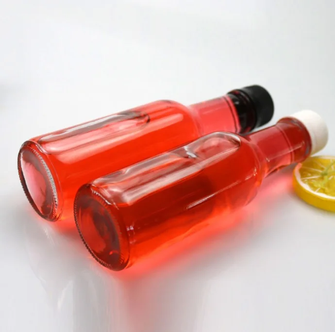 Round 5oz 150ml Tabasco Chili Woozy Hot Sauce Dressing Glass Bottle with Black Lids and Shrink