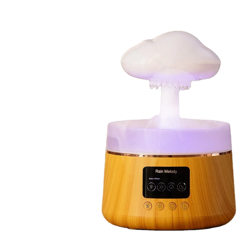 Best New Arrival Popular Hot Selling Rainy Aroma Diffuser Colorful Cloud Rain Drop Night Light Humidifier For Home