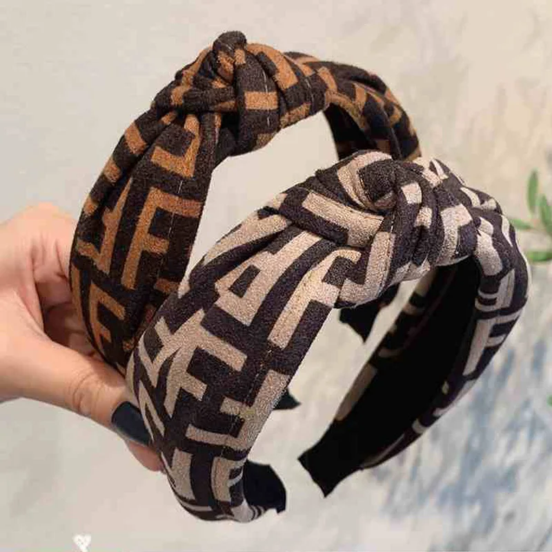 Factory Direct Luxury F Letter Face Wash Hair Band South Korea Import All-Match Headband Fragrance Hair Elastic Fabric