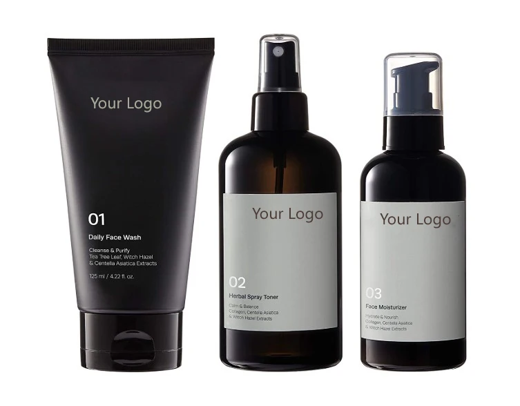 Private Label  Korean Skin Care  Face Wash Spray Toner Moisturizer Skincare Men Kit Organic Men Skin Care Set