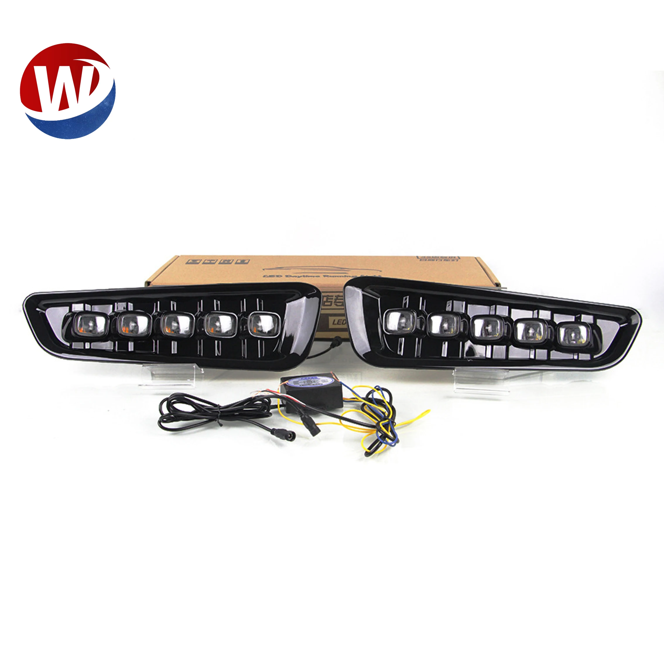 Светодиодная передняя противотуманная фара для пикапа Ford Raptor F150 16-18, дневные ходовые огни с указателем поворота