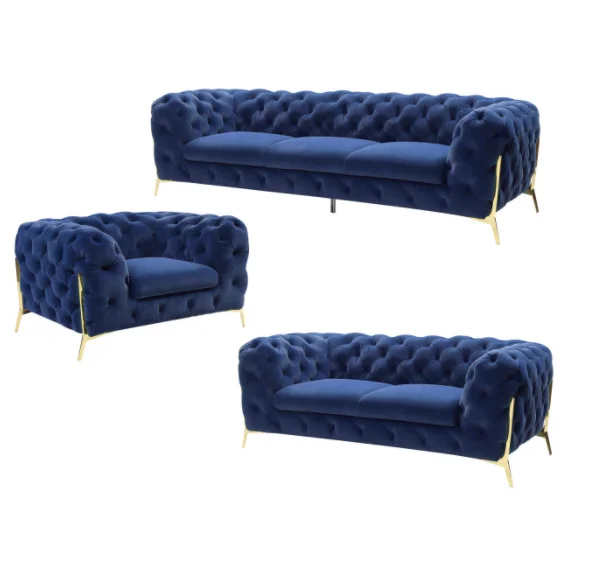 2021 современный синий диван из бархатной ткани роскошные диваны в гостиной
