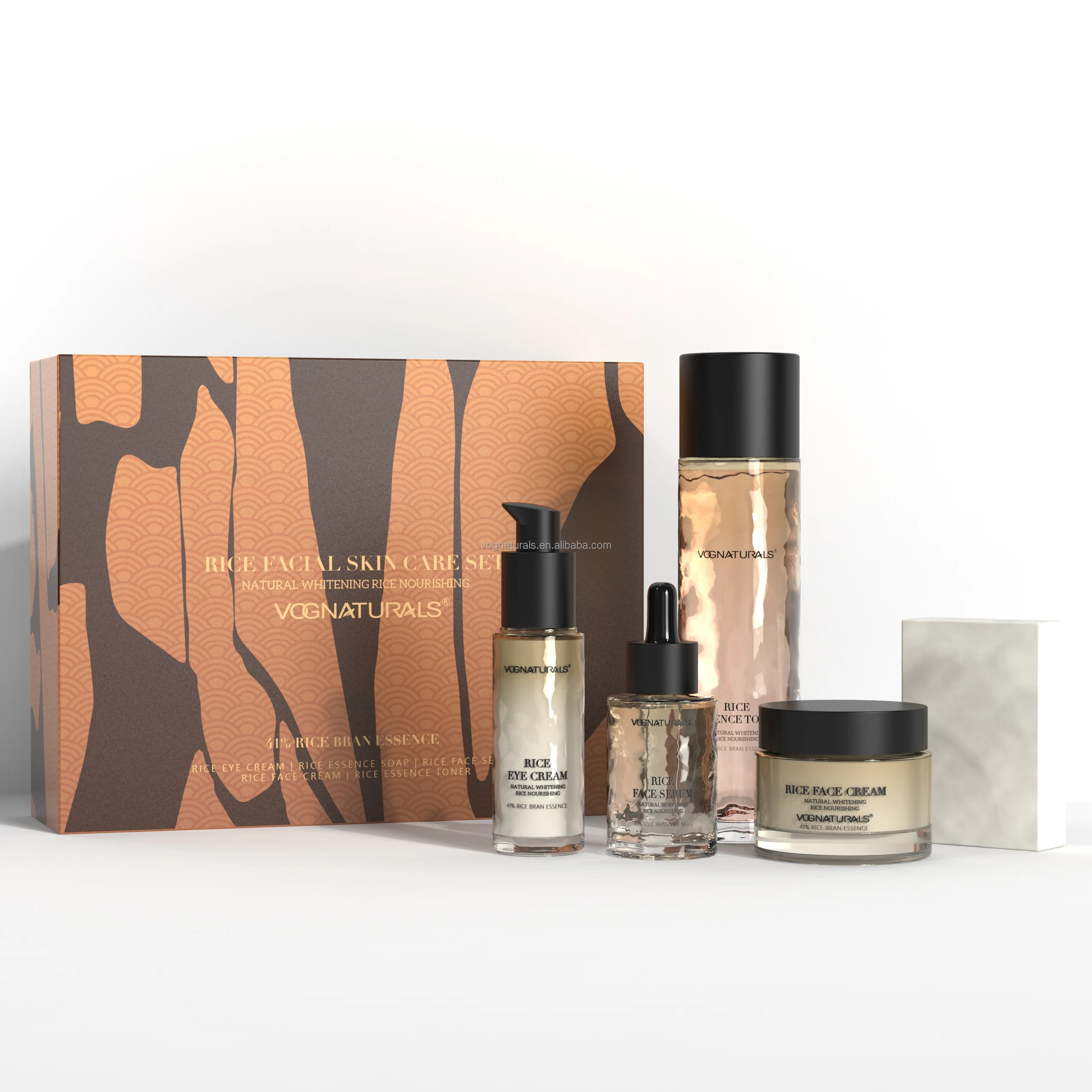 Private Label OEM Daily Skincare with Rice Whitening Face Care Set