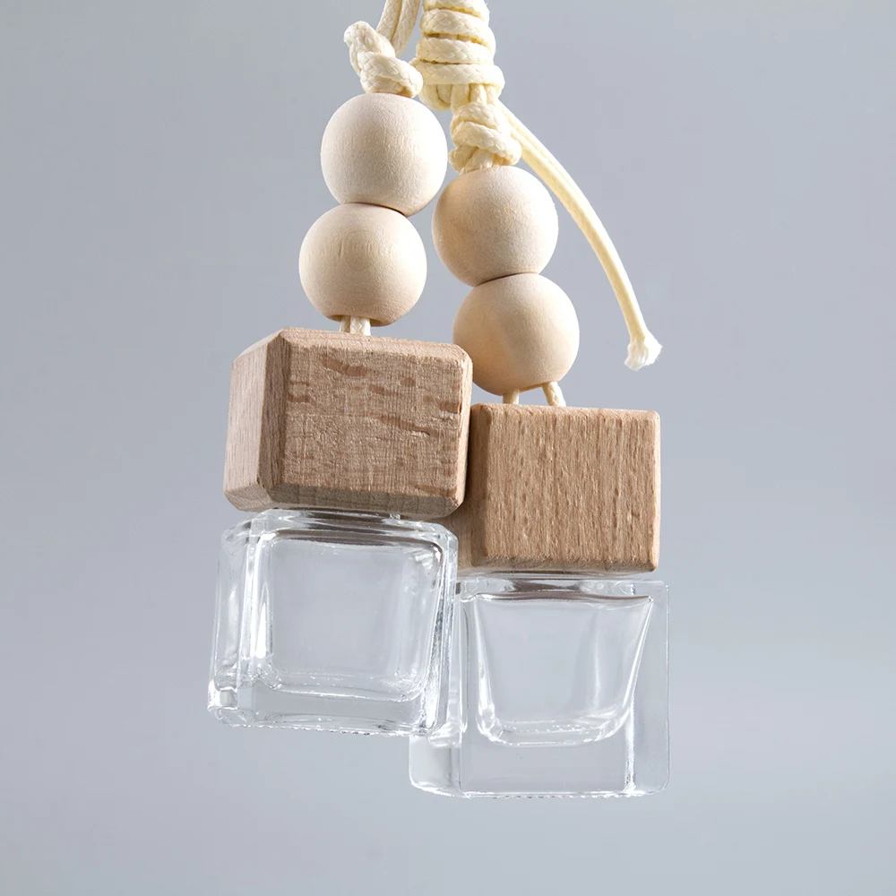 Square 3ml 5ml 10ml 15ml 12ml Clear Hanging Car Reed Glass Aroma Hanging Diffuser Bottle