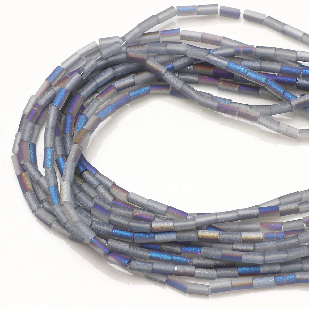 Hot Sale 2*4 mm Crystal Glass Tube Beads Colorful Crystal Loose Beads  For Diy Jewelry Making Accessories