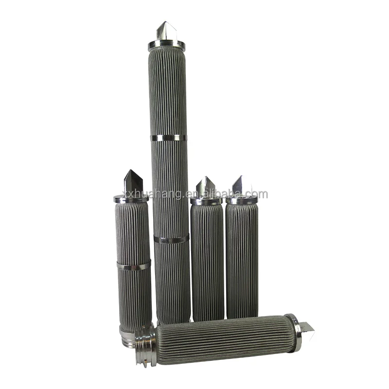 High Temperature Cleanable SS304 SS316 SS316L stainless steel filter Pleated Hot Melt candle Filter