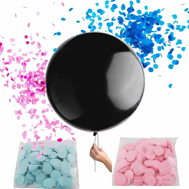 Party Decorations Baby Shower Balloon Set Suitable For Both Air And Helium Black Gender Reveal Confetti Balloon Decoration