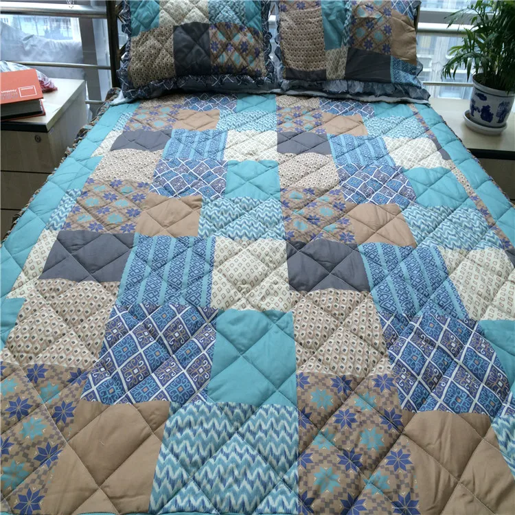 Hot sell bed sheet patchwork quilt printed bedding set