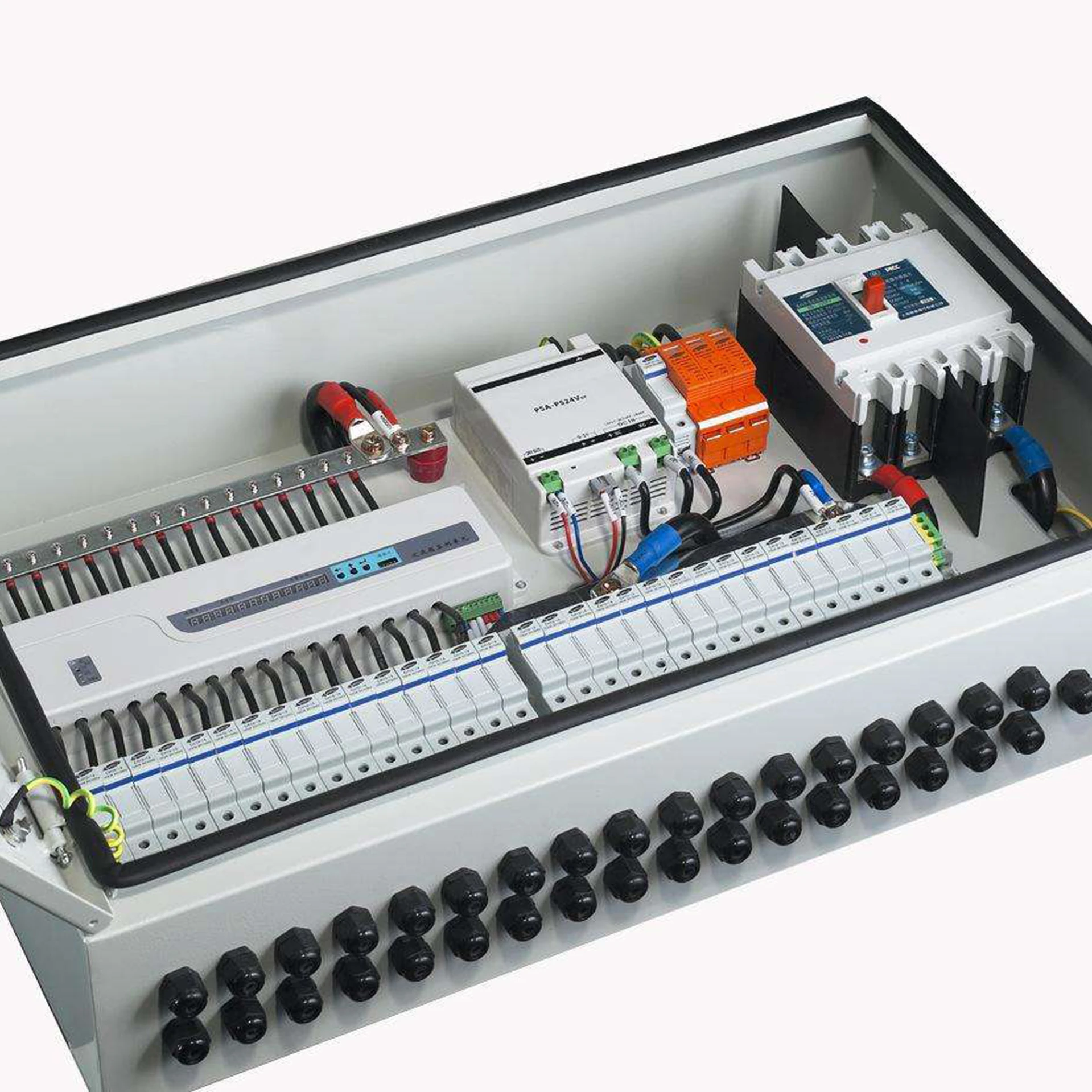 combiner box 2 in 2 out digital ammeter and voltmeter combination meter box