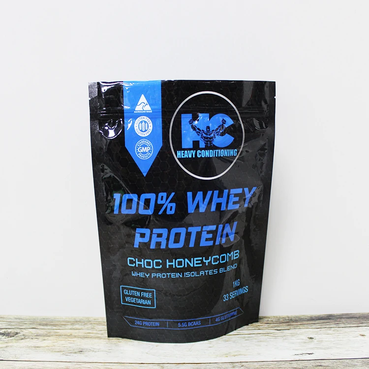 Coconut Powder Food Bags Products 3kg Whey Protein Zipper Top 500g 1kg Doypack Stand Up Foil Packaging Bag