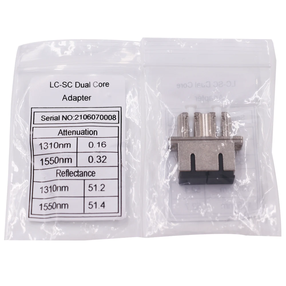 Telecom Network LC-SC Dual Core fiber optic adapter coupler Telecommunications Grade SC LC Metal Adapter