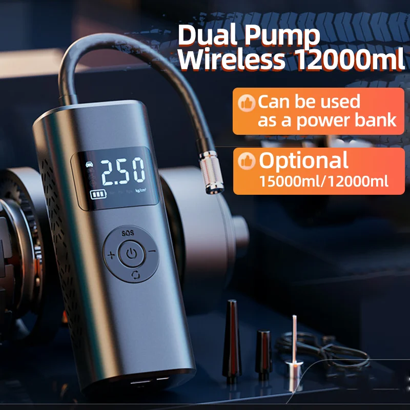 Low Noise Multi Scene Usage Mini Automobile Fast Inflation Pump Car Mounted Wireless Electric Pump