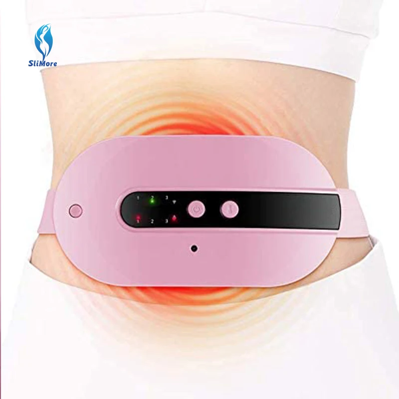 Belly Vibrator Slimming Massage Period Back Pain Relief Device Massager Machine EMS Heat Belt Heating Pad Menstrual Belt Warmer