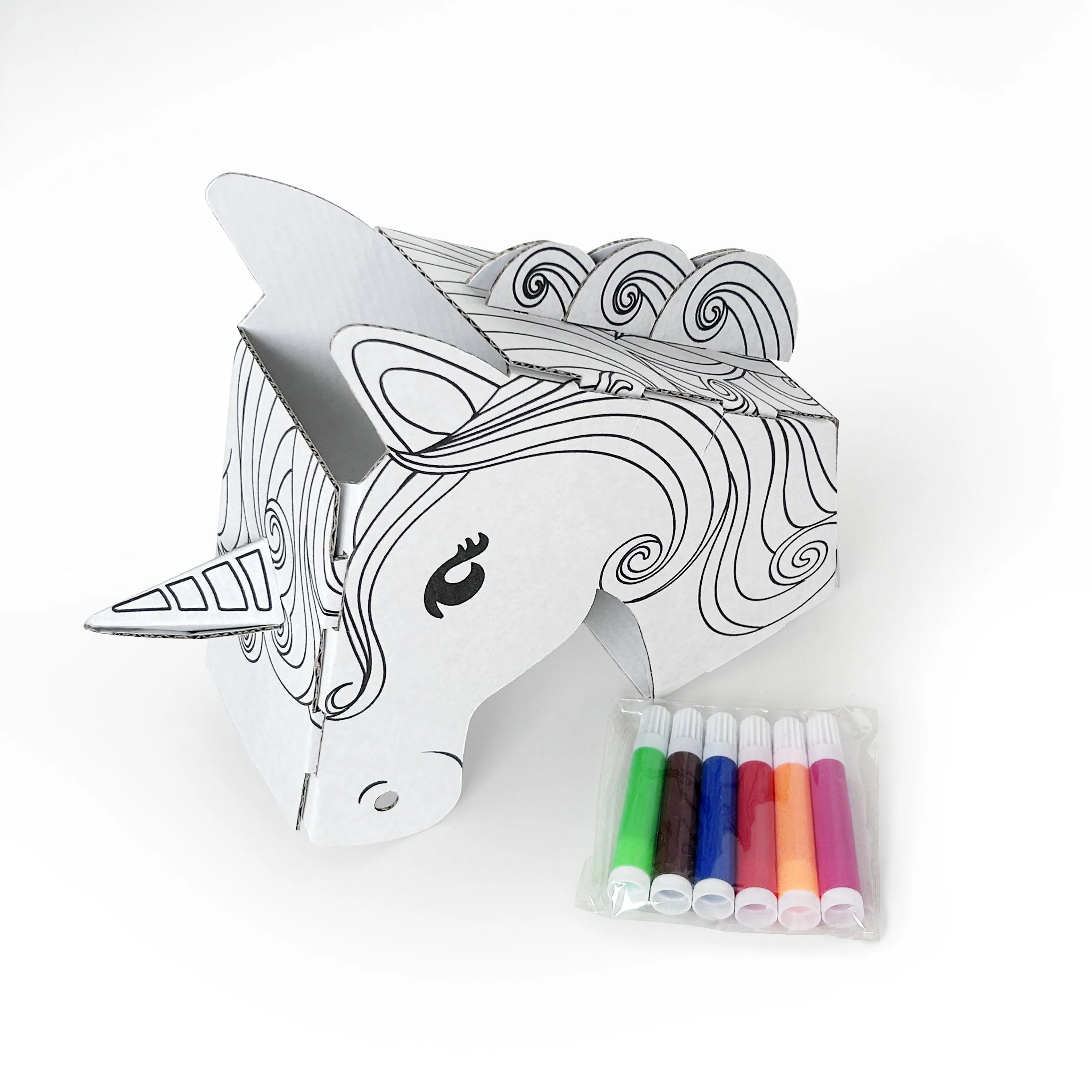 Eco-friendly Kids DIY Cardboard House Set Kids Playhouse Painting Toys Draw Cardboard House