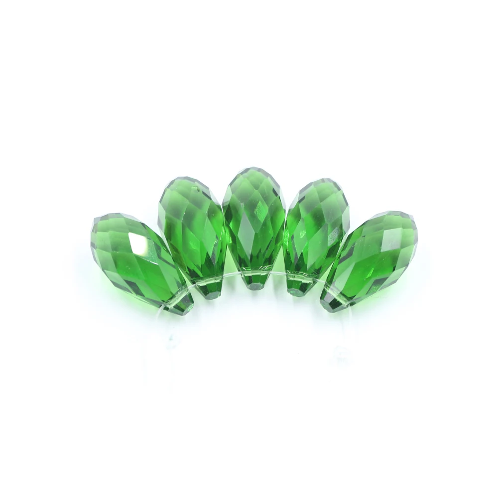 Zhubi 10X20MM 12X25MM Faceted Drop Glass Beads Bulk Natural Colors Crystal Briolette Teardrop Beads for Jewelry Making