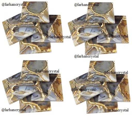 Brown Agate Coasters / square coaster Buy From Farhan Crystal