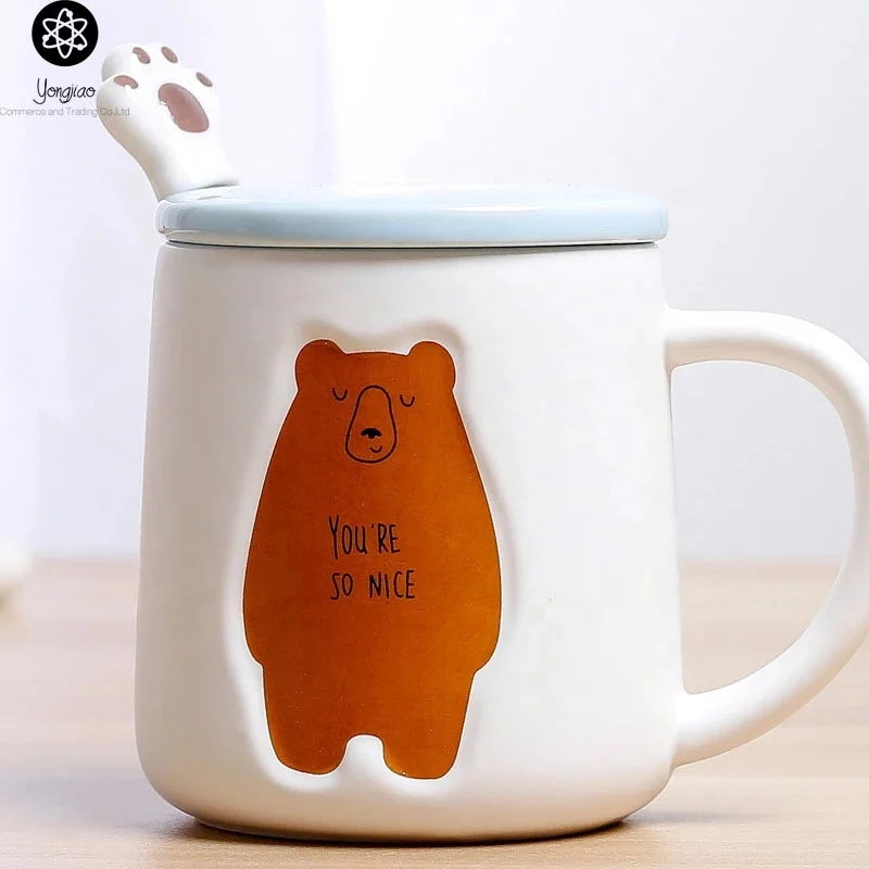 Decorative 3D Animal Design Ceramic Coffee Mugs/Animal Novelty Tea Cups