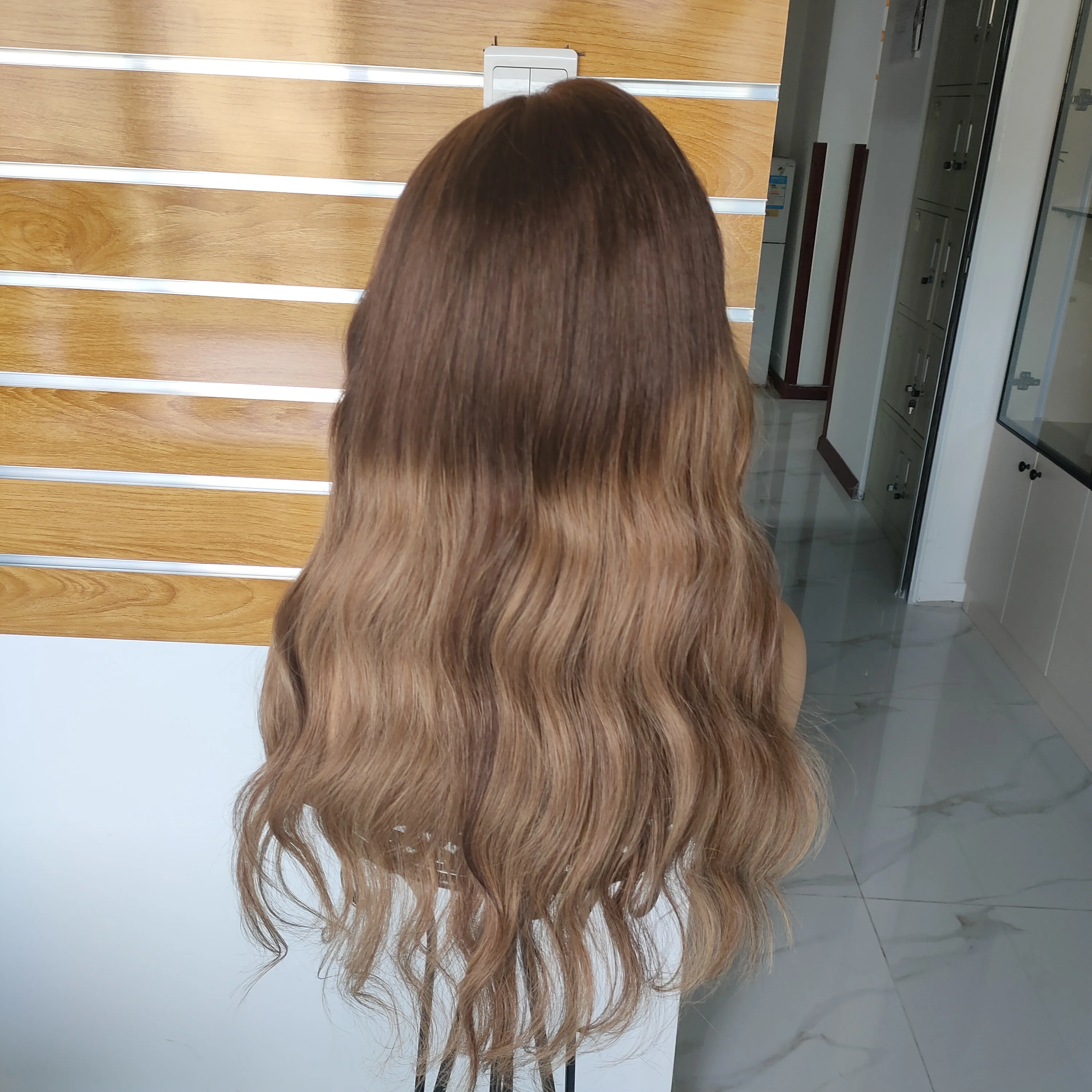 
Fast delivery light brown root ombre natural wave brazilian human hair lace frontal wig wholesale price 