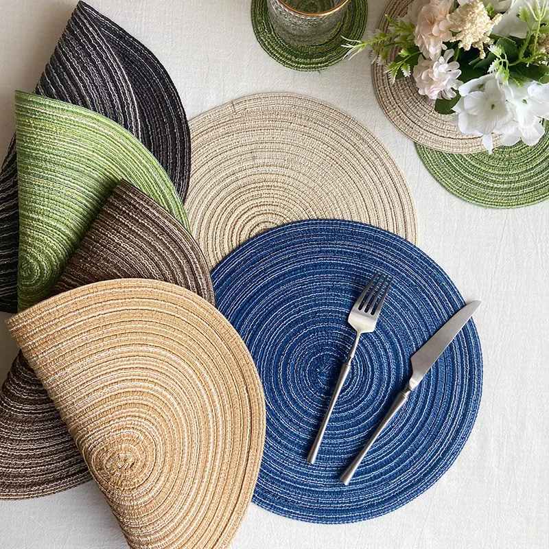 Set De Table Mariage Round Table Place Mats Wedding Rope Tablemats Round Woven Braided Placemats For Kitchen Table