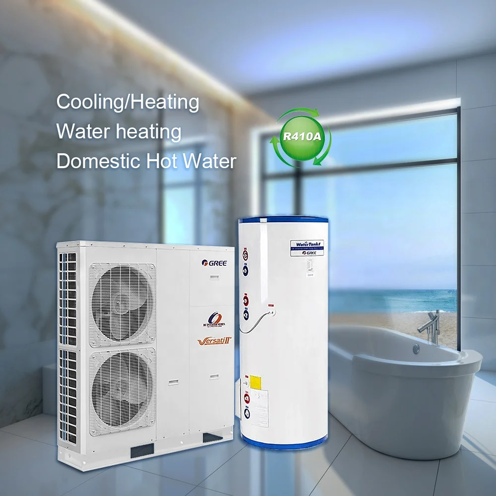 Gree Hot Sale Domsestic Heat Pump Air Conditioner DC Inverter Heating/Cooling Air to Water Residential Monobloc Type Heat Pump