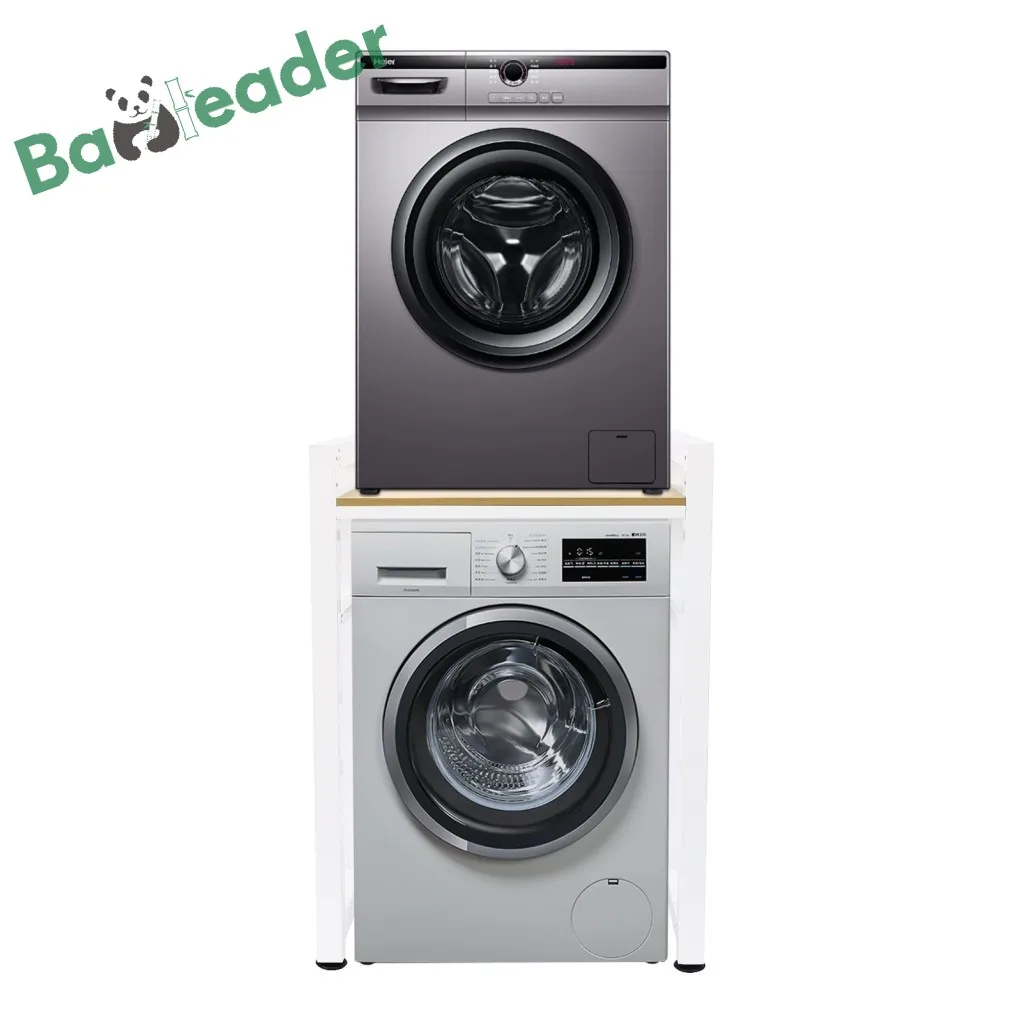ODM/OEM Stackable Bamboo Wood Washer Dryer Organizer Adjustable Bamboo Laundry Room Storage Shelf for Over The Washer and Dryer