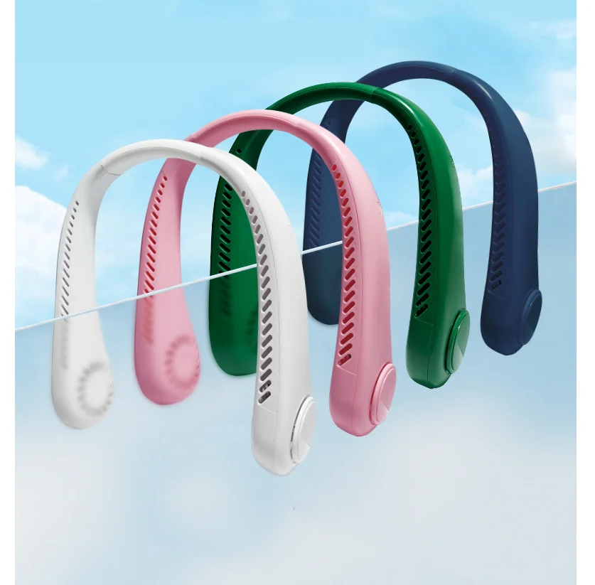 mini silent blameless hanging rechargeable neck cooling usb fan mini portable 2400mah folding usb chargi