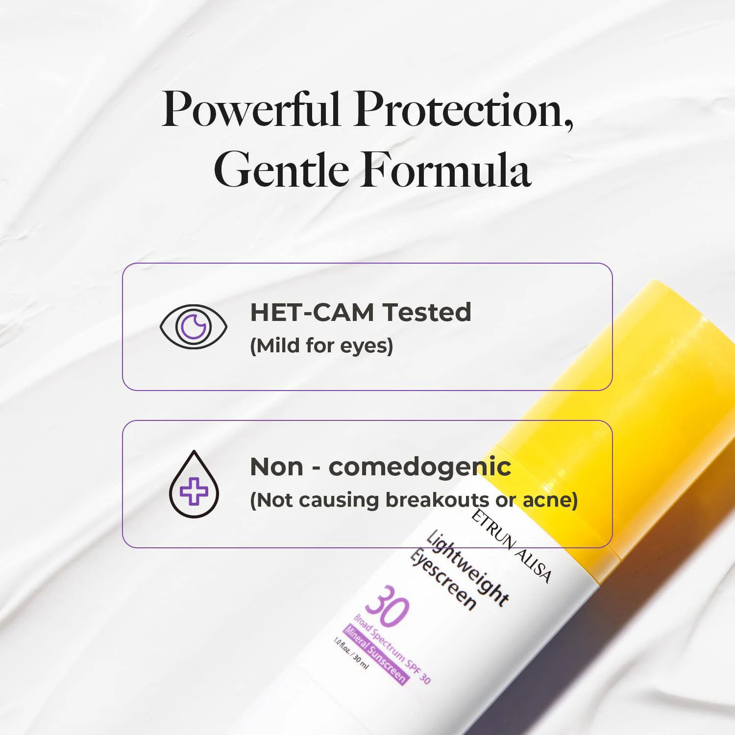 Private Label Eyescreen Broad Spectrum Zinc Oxide Mineral UVA & UVB Eye Area Sunscreen Safe for All Sensitive Skin SPF 30