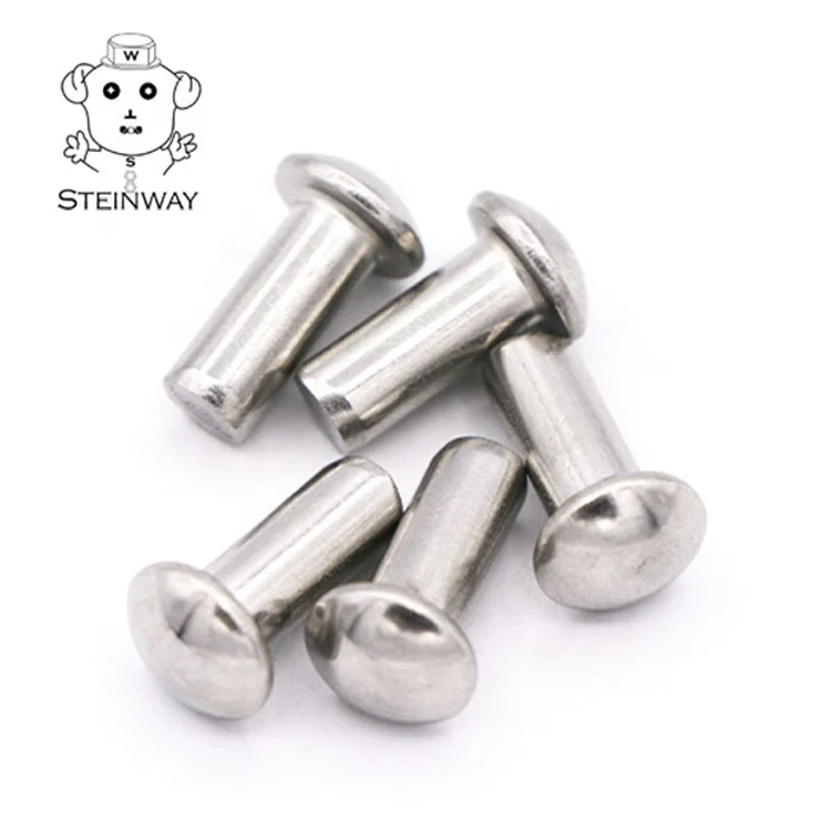 Заклепки на заказ большие хромированные заклепки из нержавеющей стали для кожаных сумок 304/316 мс твердая круглая головка 10 мм