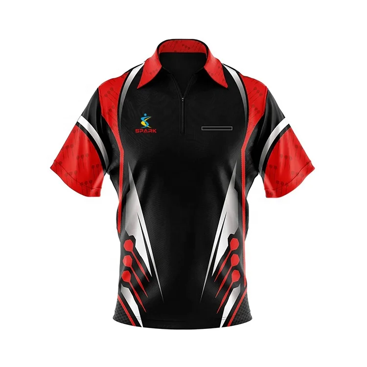 High Quality Custom Mens Polo T Shirt 1/4 Zipper Darts Club Sublimation Jerseys Breathable Knitted Body Neck Collar Quick Model