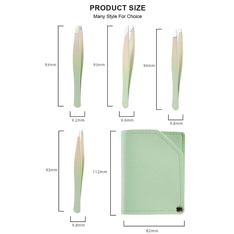 Custom Private Label Eyelash Extension Tweezers Stainless Steel No Gaps Eyebrow Tweezer for Facial Inward Growing Hair Removal